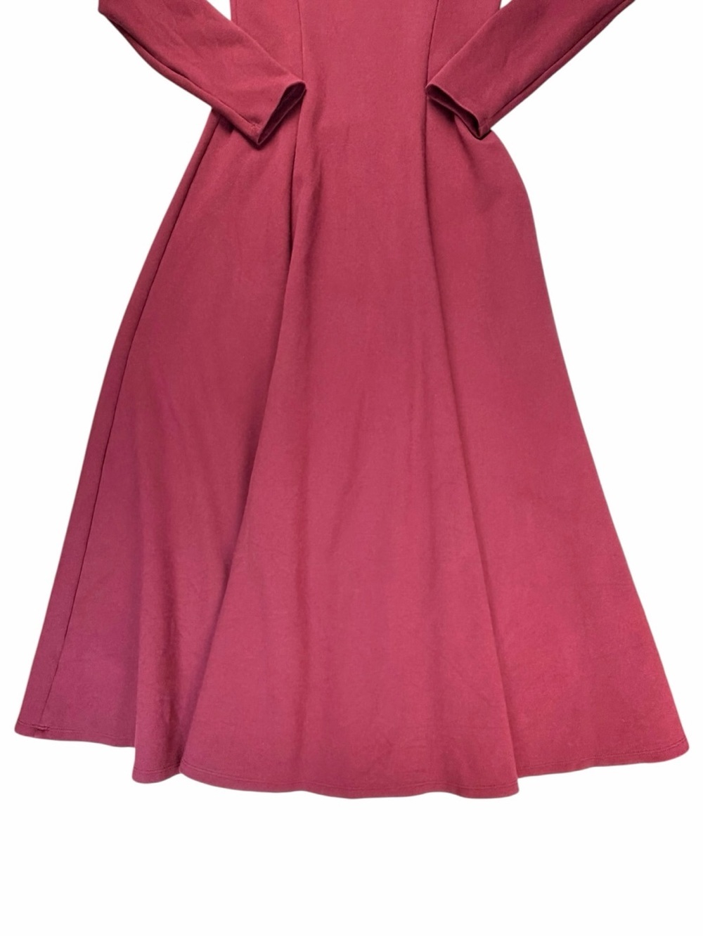Aritzia Babaton Women’s Leda Ponte Knit Fit-&-Flare Longlseeve Dress Burgundy S - Picture 9 of 9
